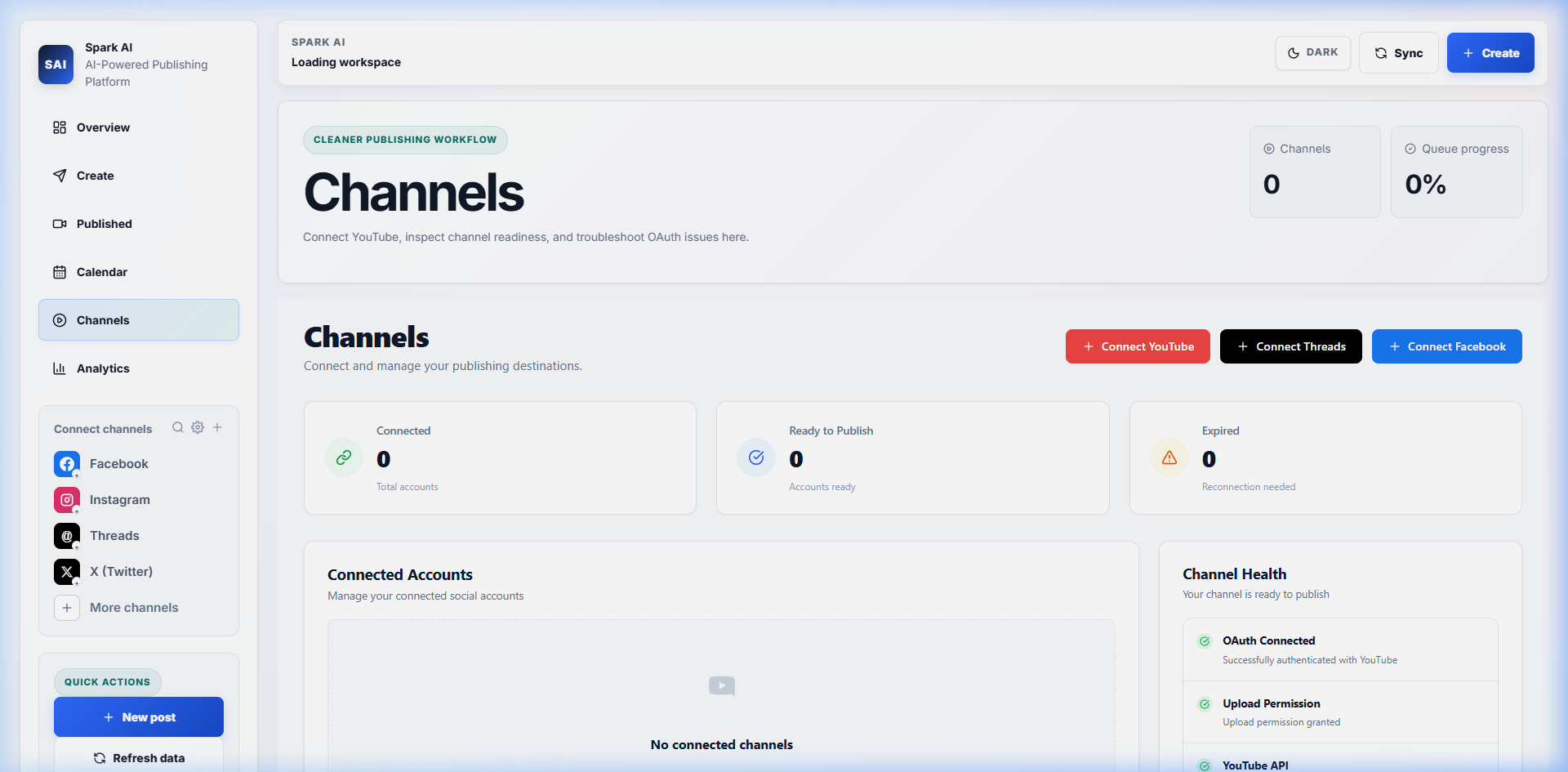 Channels configuration