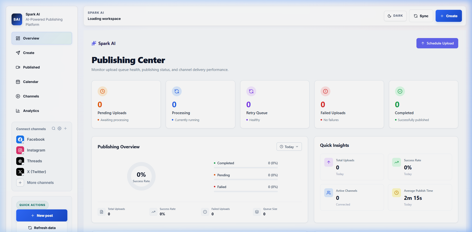 Spark AI Workspace Dashboard